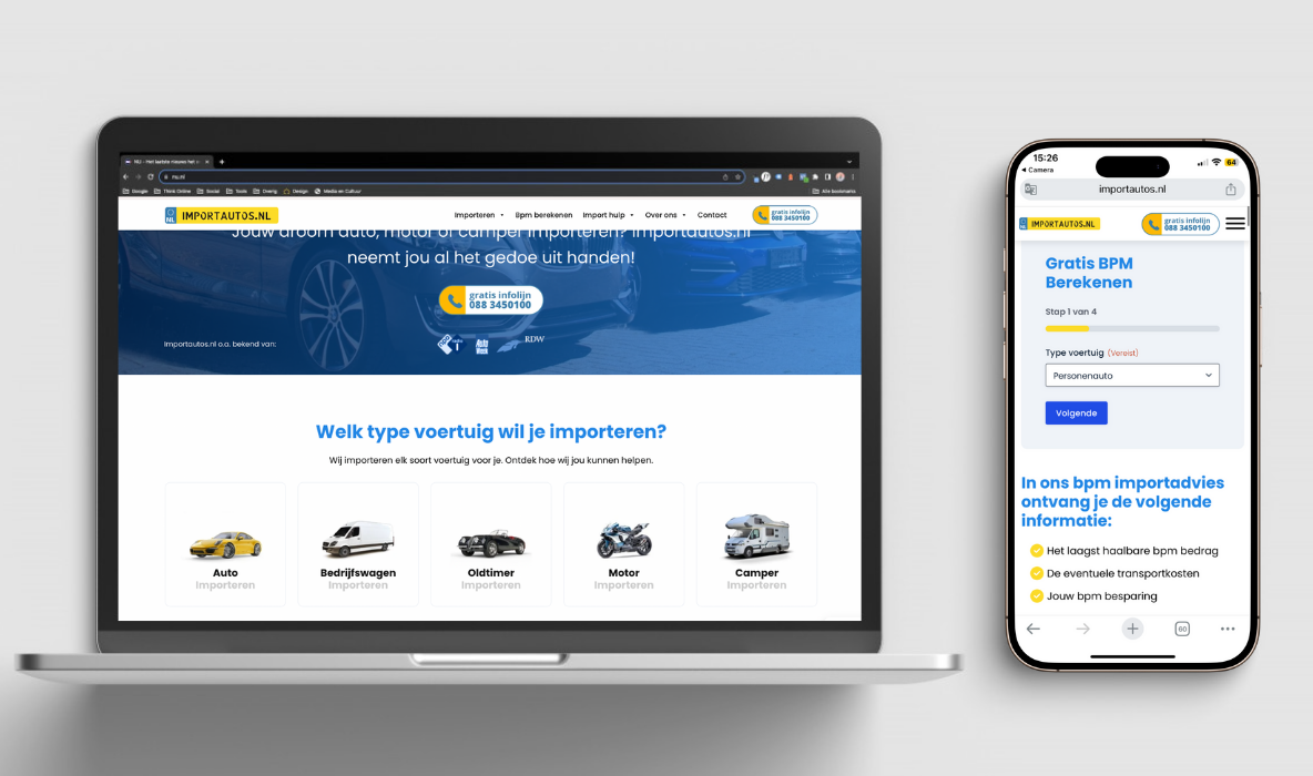 Succesvolle nieuwe website voor Importautos.nl: <br>Meer aanvragen, lagere kosten en tevreden bezoekers